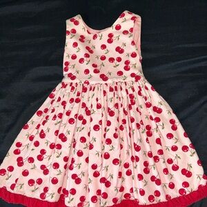 (Vintage)Cherry Print baby Dress (18m)
